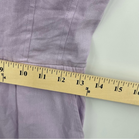 Monrow Halter Polo Linen-Blend Jumpsuit light purple Sz S - Picture 8 of 12